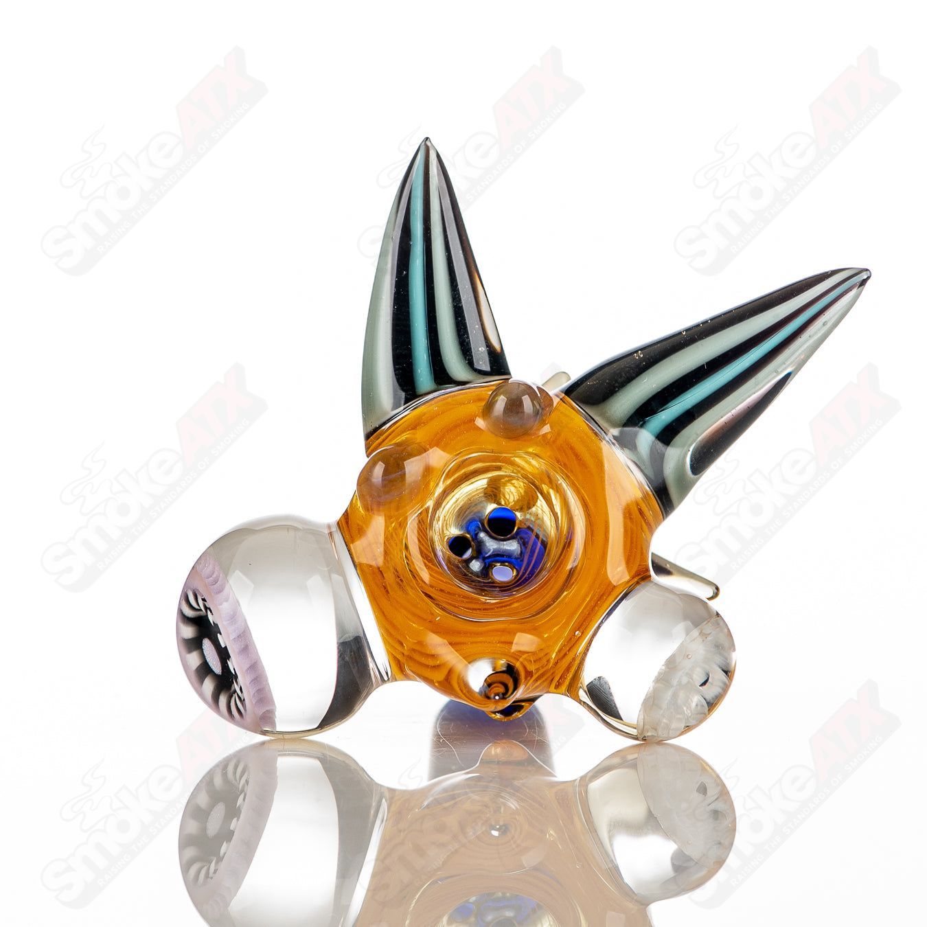 16 14mm Full Color Worked Horn Milli Bowl JMass - Smoke ATX