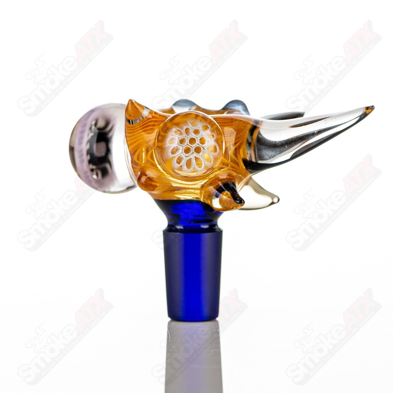 16 14mm Full Color Worked Horn Milli Bowl JMass - Smoke ATX