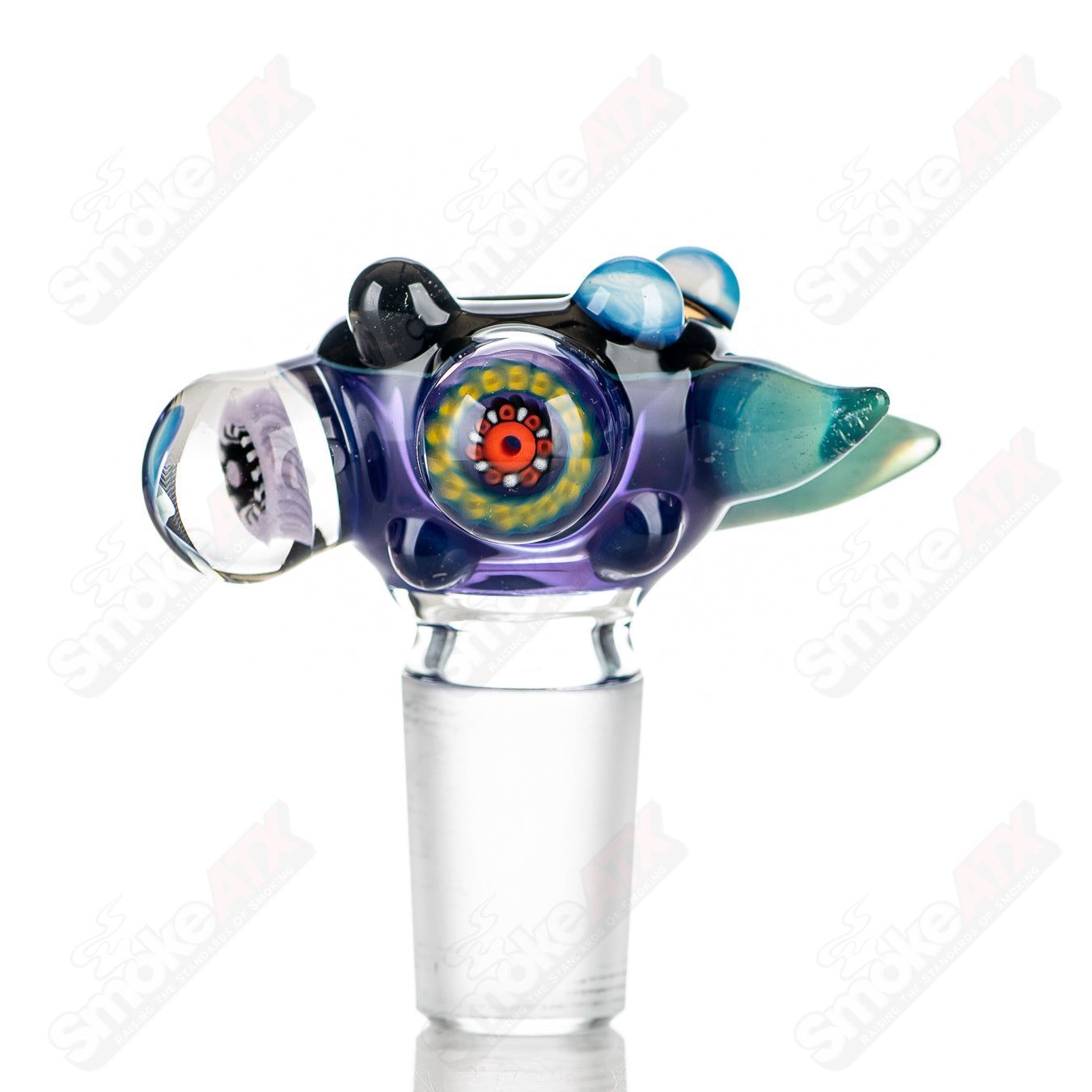 #5 19mm Full Color Worked Horn Milli Bowl JMass - Smoke ATX