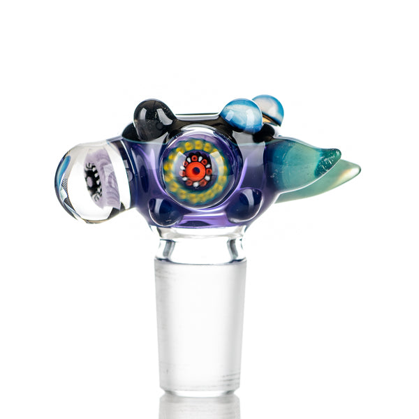 #5 19mm Full Color Worked Horn Milli Bowl JMass - Smoke ATX