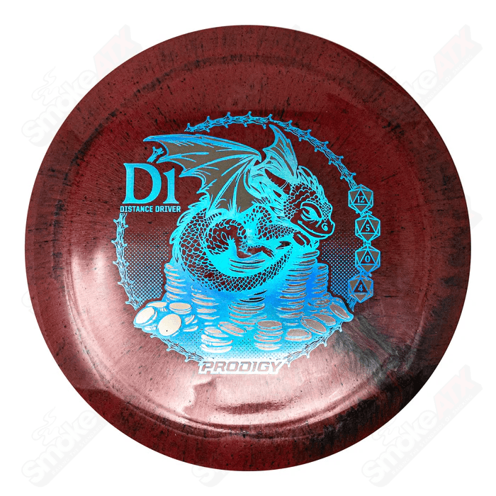 170 - 174g D1 Red Distance Driver Disc (Dragon's Hoard Stamp) - Reblend Plastic Prodigy Disc - Smoke ATX