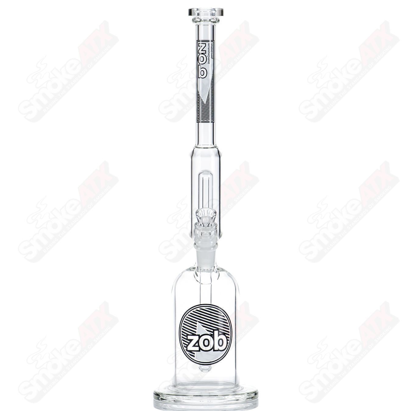18" Tube W/ Mini UFO Perc (Black/White) ZOB - Smoke ATX
