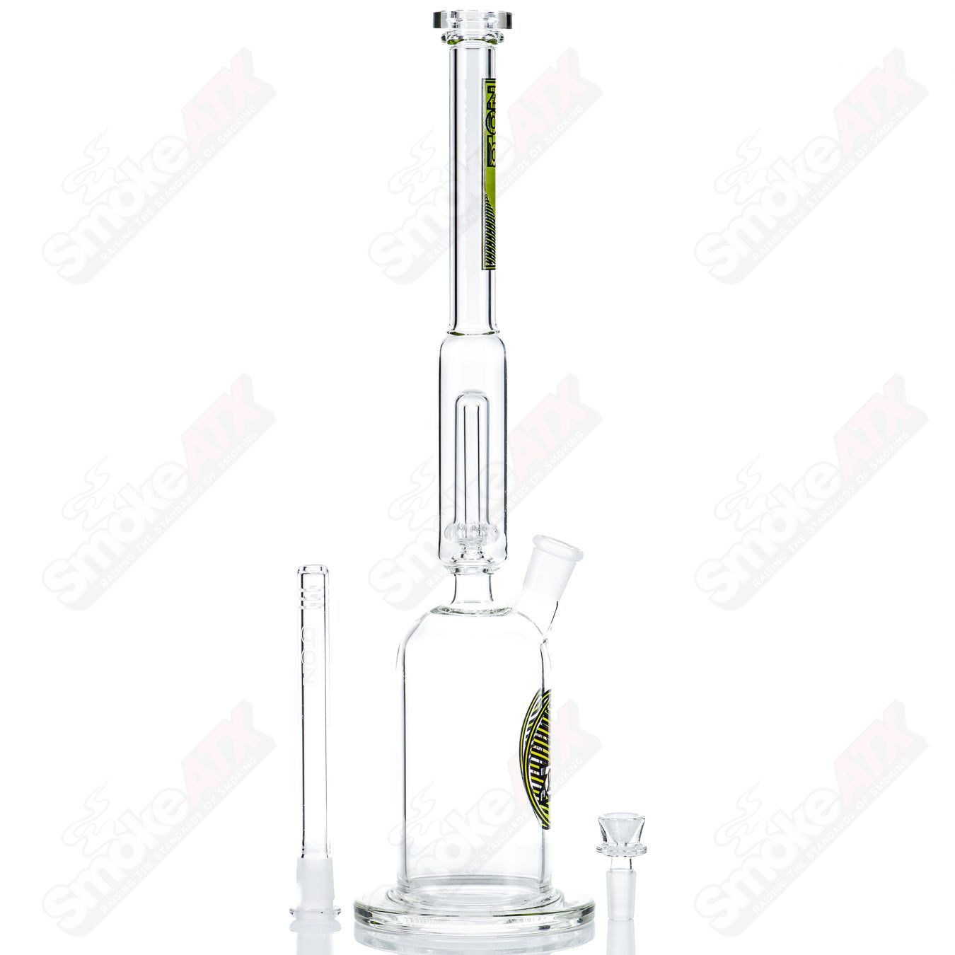 18" Tube W/ Mini UFO Perc (Neon Green/Black) ZOB - Smoke ATX
