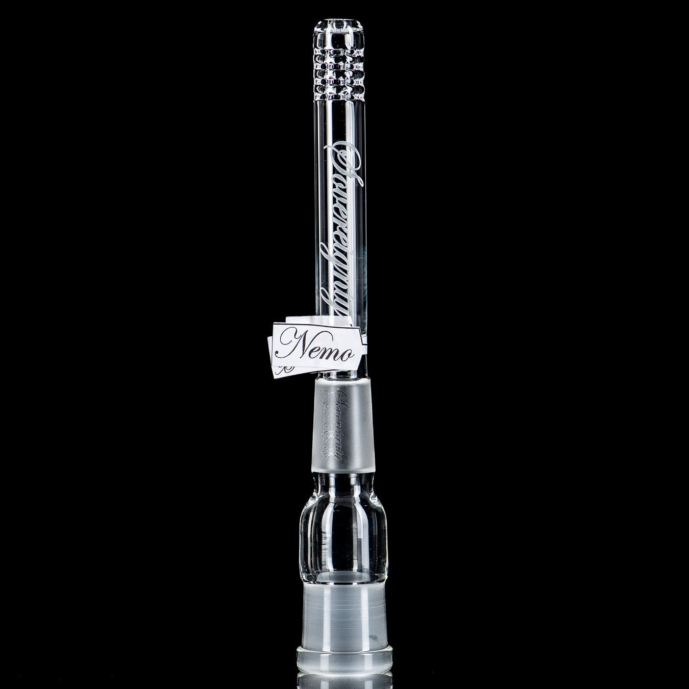18/18mm 5" 180 Gridded Downstem (Nemo/ParallaxAntidote) Sovereignty Glass - Smoke ATX