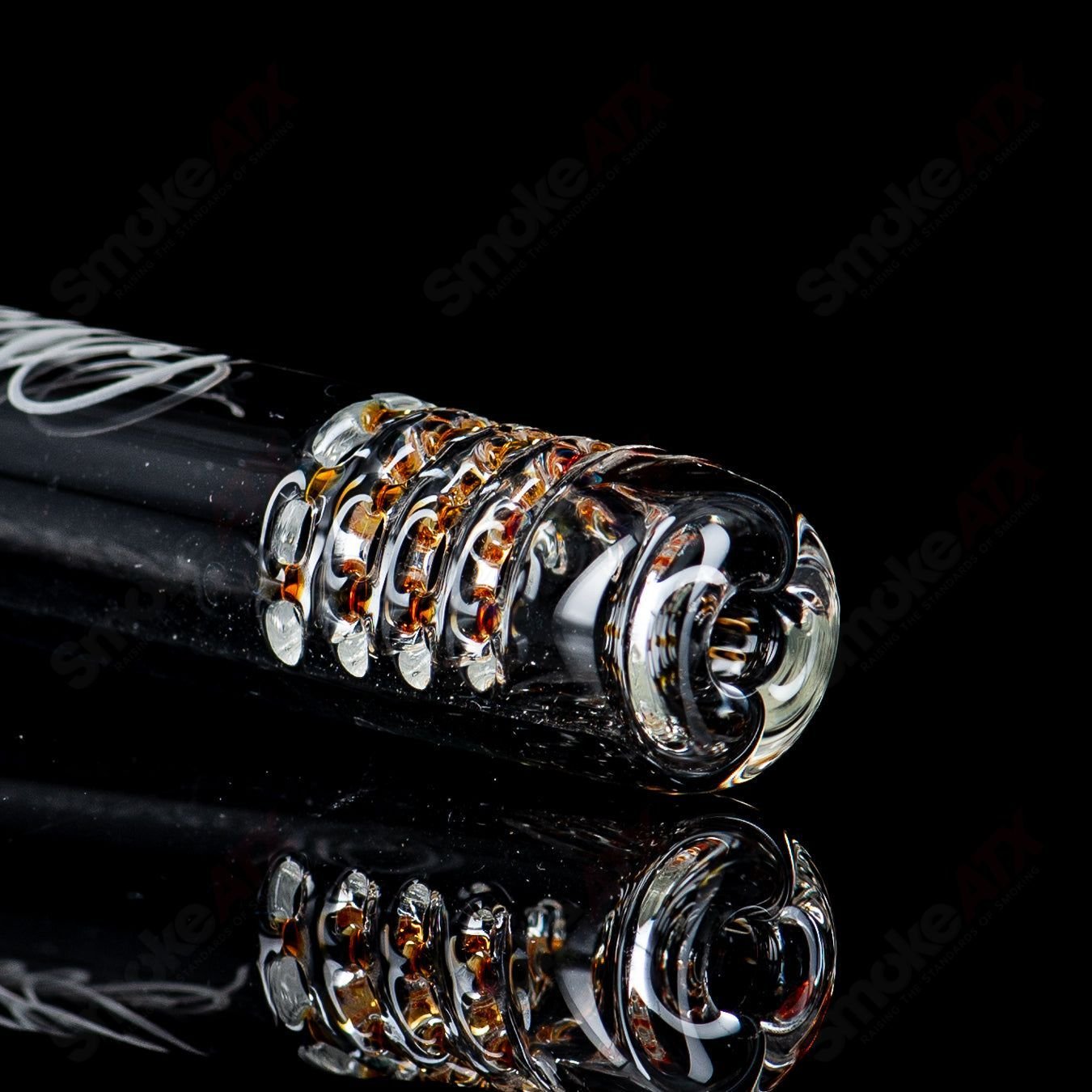 18/18mm 5" Amber Purple Color Accent 180 Gridded Downstem Sovereignty Glass - Smoke ATX