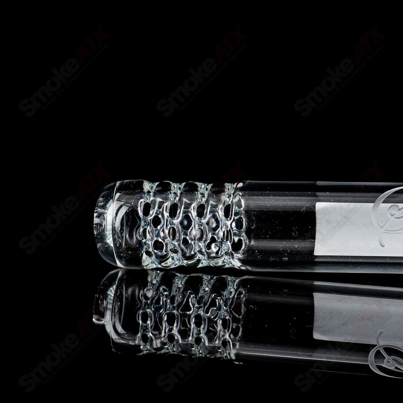 18mm 5" 360 Gridded Downstem Blue Stardust Over Ghost Sovereignty - Smoke ATX