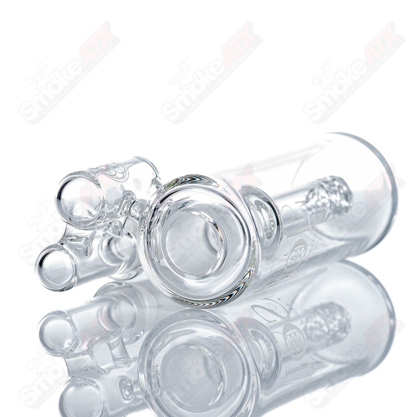 18mm Ash Catcher w/ Lace Perc and Splash Guard SOL Glassworks - Smoke ATX