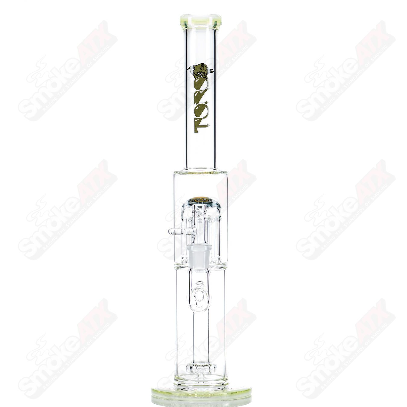 18mm Circ to 13 Arm Perc w Reversal Sections by Toro Glass - Smoke ATX