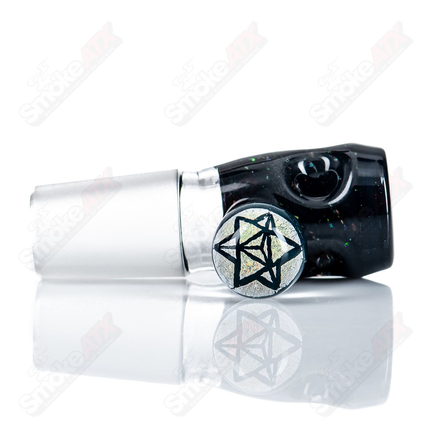 18mm Slide (Crushed Black Opal with Dichro Mib) by Black Tuna - Smoke ATX