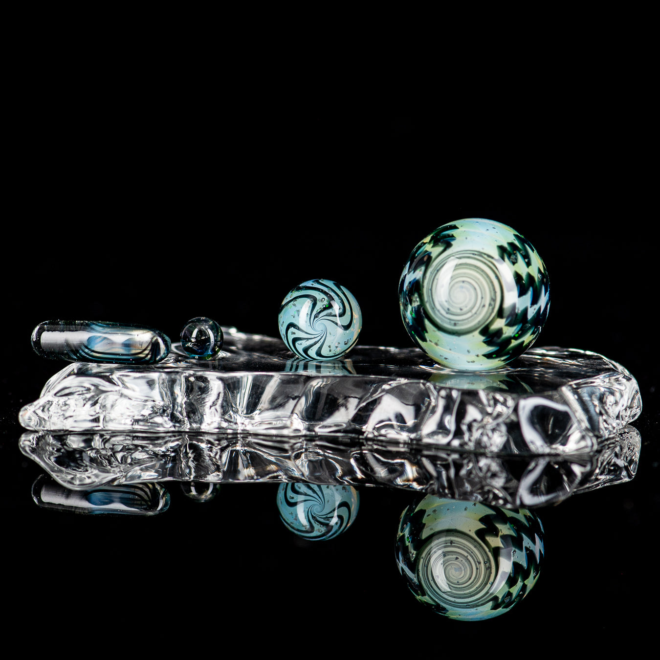 #1 Empire 4pc Slurper Set UV Lucy/Citrine/Luna/Lotus Indo Glass - Smoke ATX 