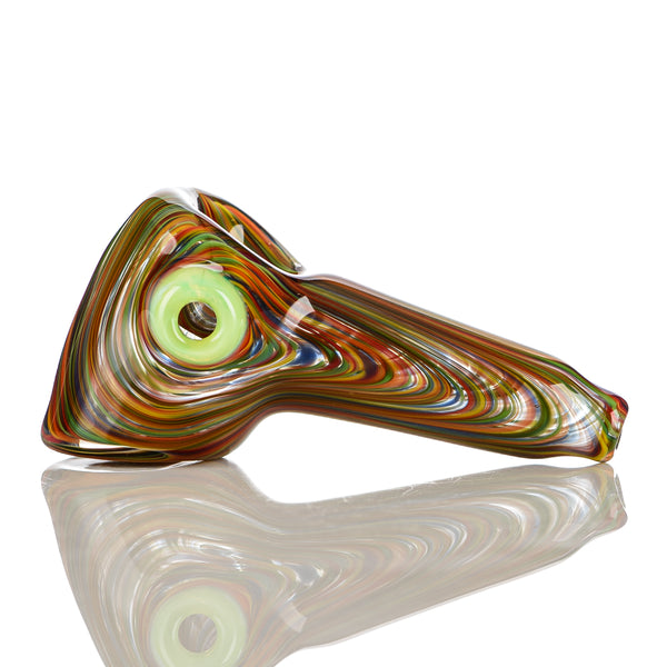 Rainbow Worked Spoon w/ Slyme Accent Carb Signed - JMK Glass - Smoke ATX