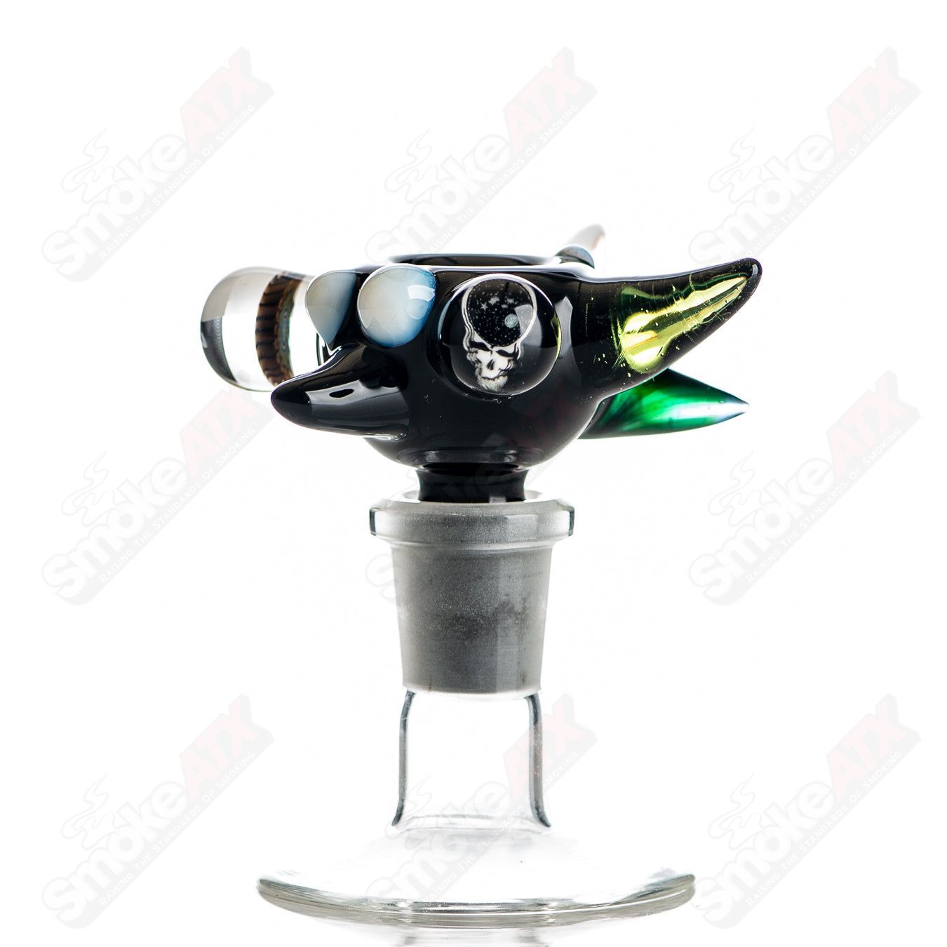 #9 14mm Full Color Worked Horn Milli Bowl JMass - Smoke ATX