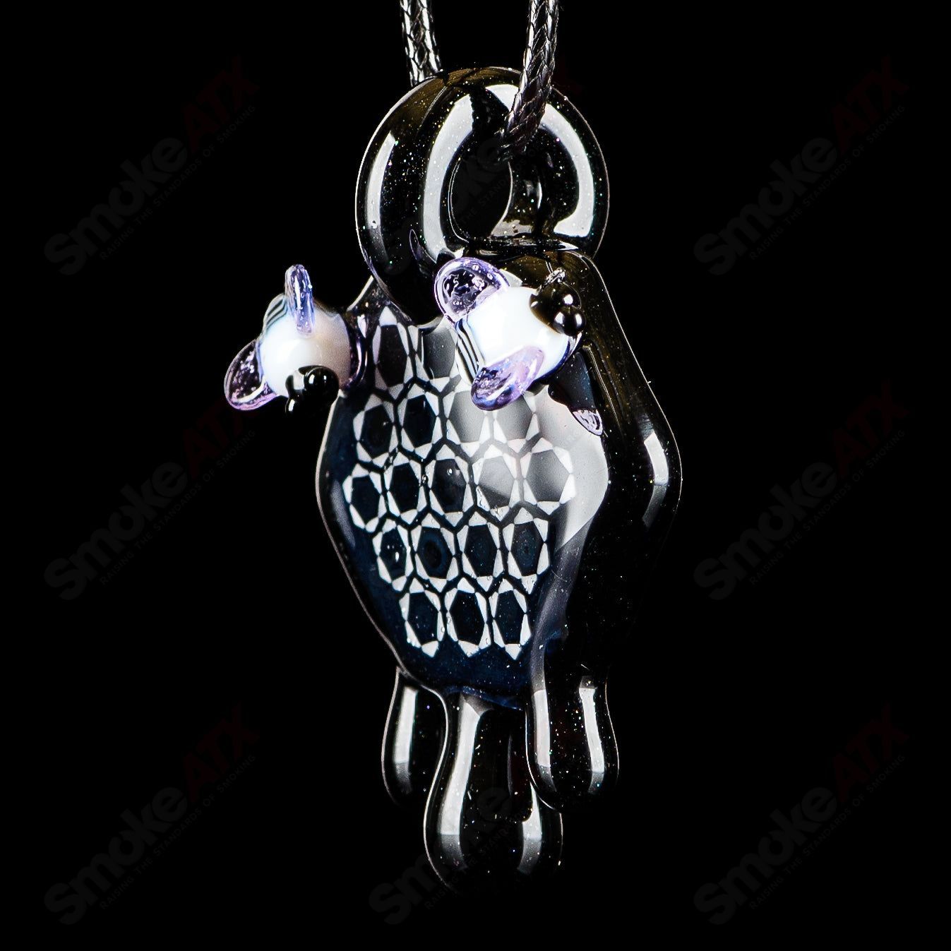 2" Honeycomb Drip Pendant (Black&White) Joe P Glass - Smoke ATX