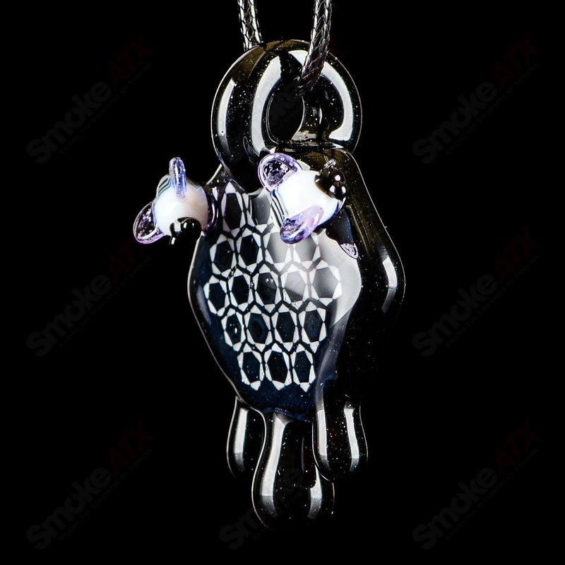 2" Honeycomb Drip Pendant (Black&White) Joe P Glass - Smoke ATX