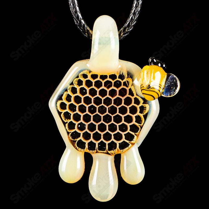 Medium Honeycomb Drip Pendant (Milky) Joe P Glass - Smoke ATX