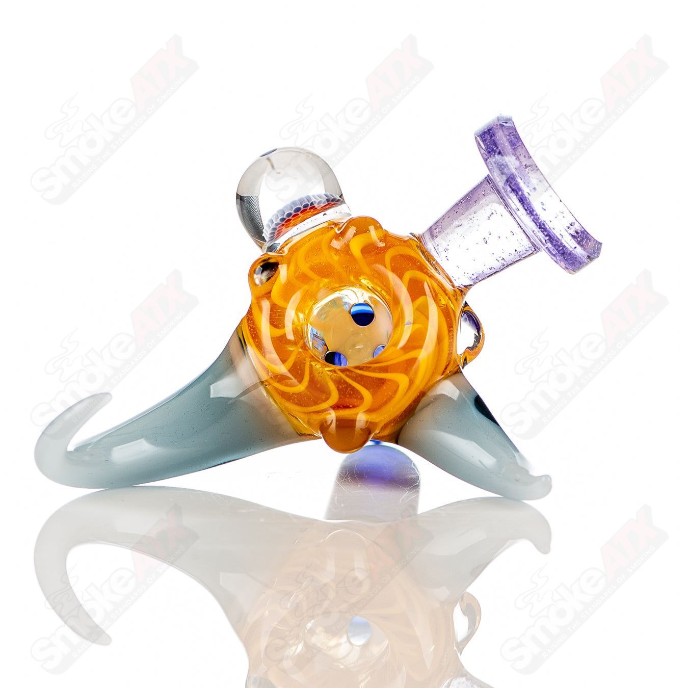 #4 14mm Full Color Worked Horn Milli Bowl JMass - Smoke ATX
