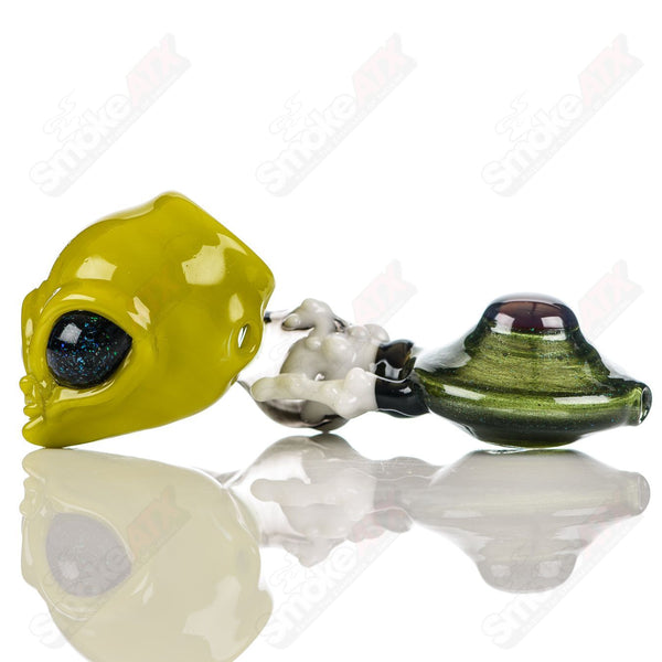 Alien Sidecar Dry Pipe Ghost Glass - Smoke ATX