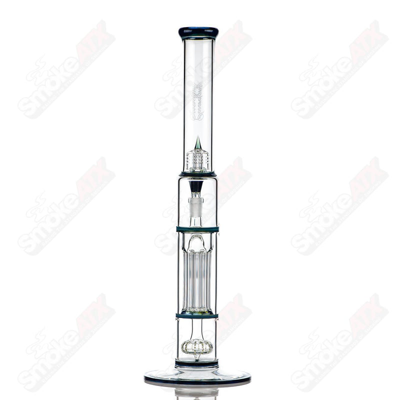 Pillar Straight Neck Solid  Foot Full Accent w/ Accented Seals (Irrid) Size Sovereignty - Smoke ATX