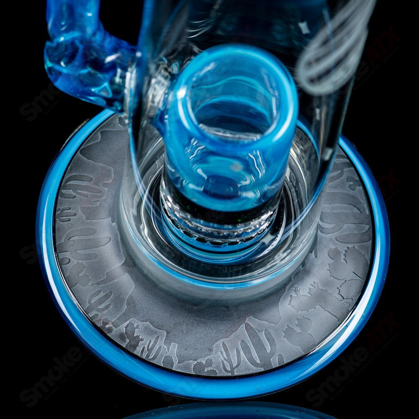 #1 Straight Tube w/ Gridded Percs by Subliminal Glass - Smoke ATX 