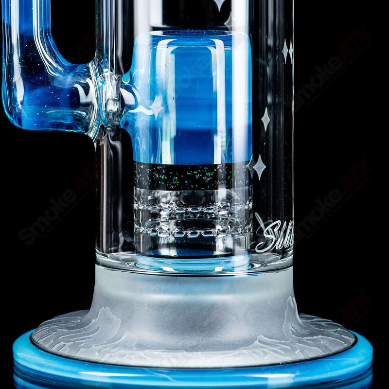 #1 Straight Tube w/ Gridded Percs by Subliminal Glass