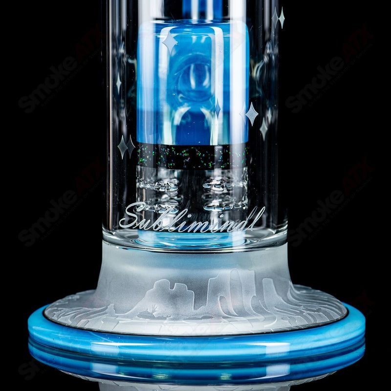 #1 Straight Tube w/ Gridded Percs by Subliminal Glass