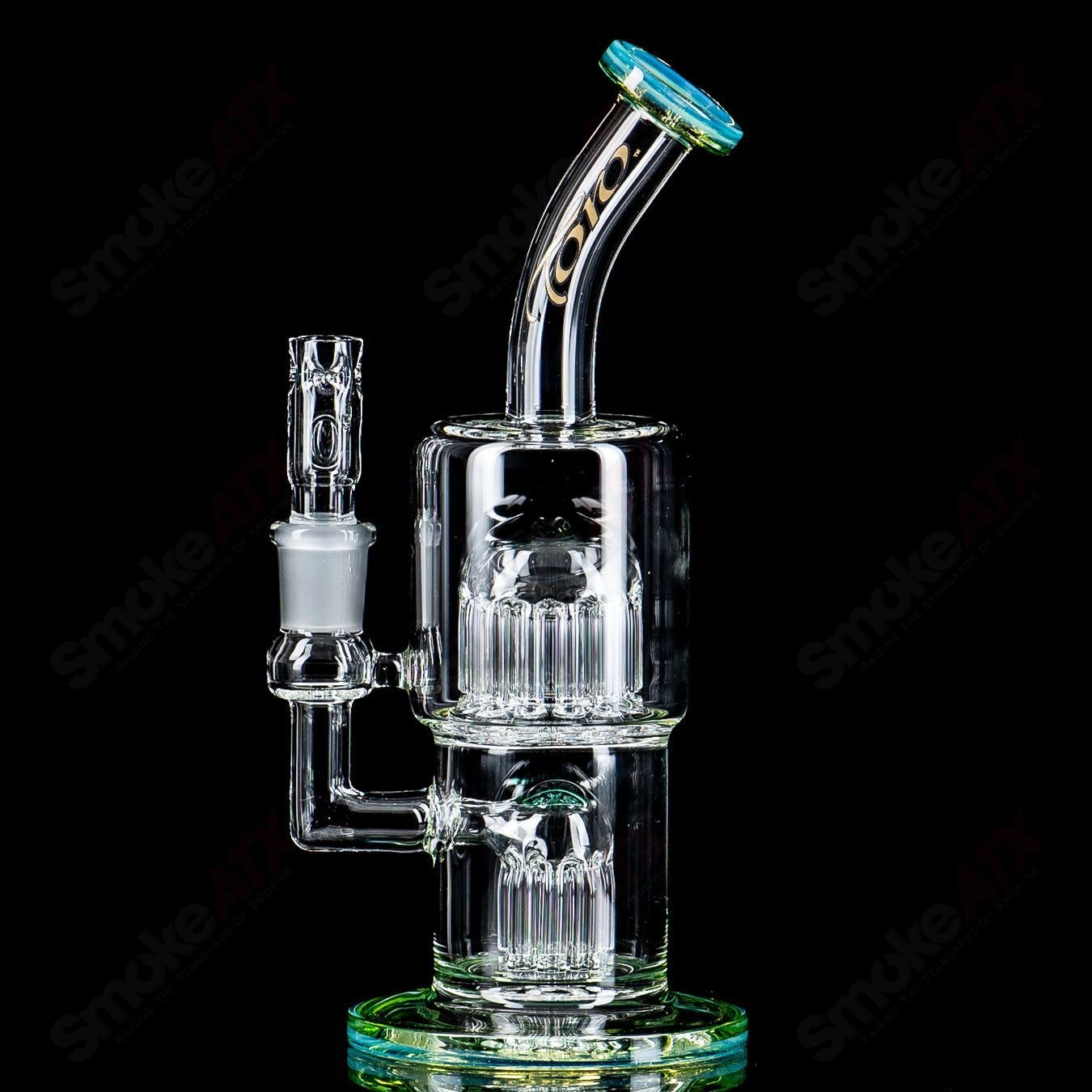 2 14mm Double Macro XL with Color Accents by Toro Glass - Smoke ATX