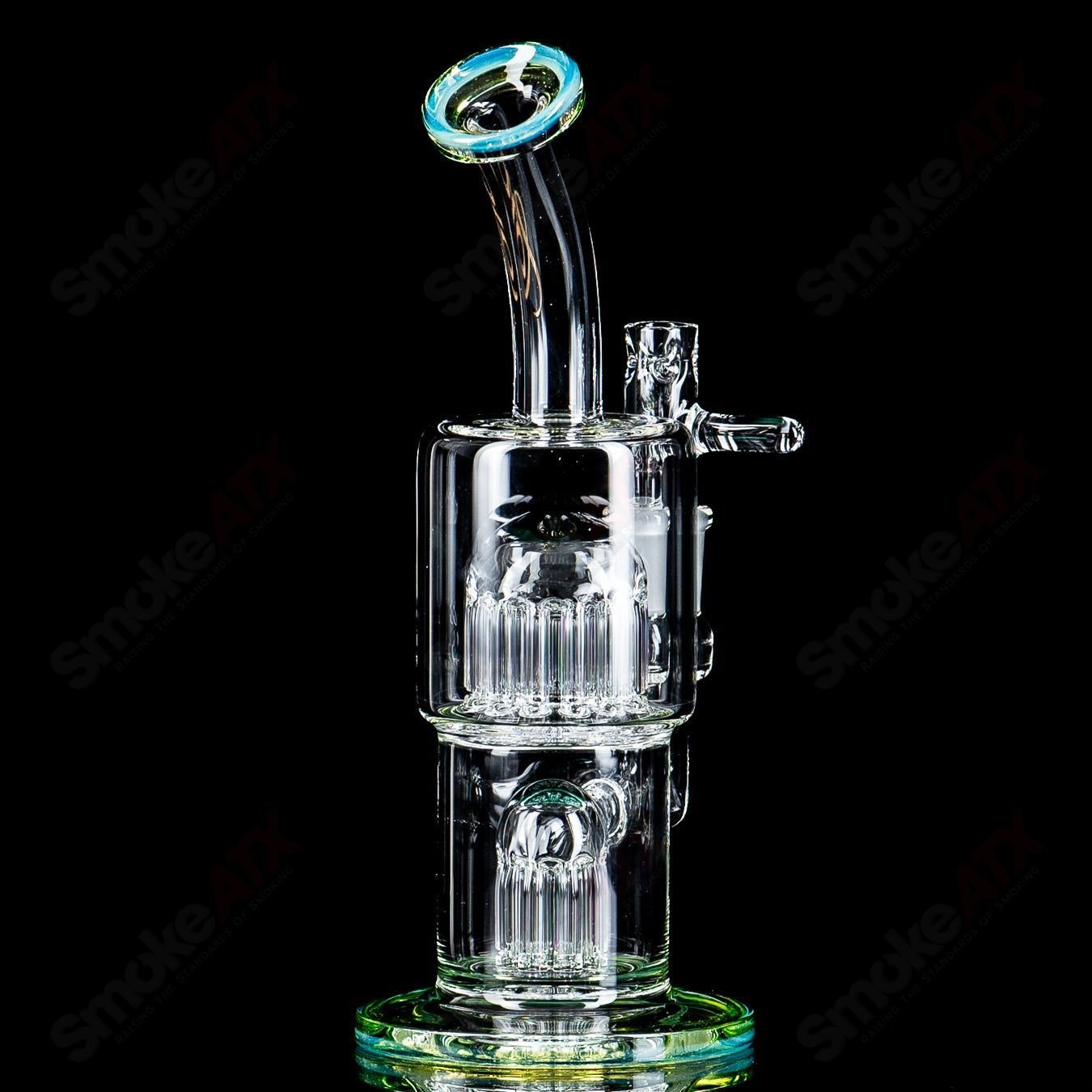 2 14mm Double Macro XL with Color Accents by Toro Glass - Smoke ATX