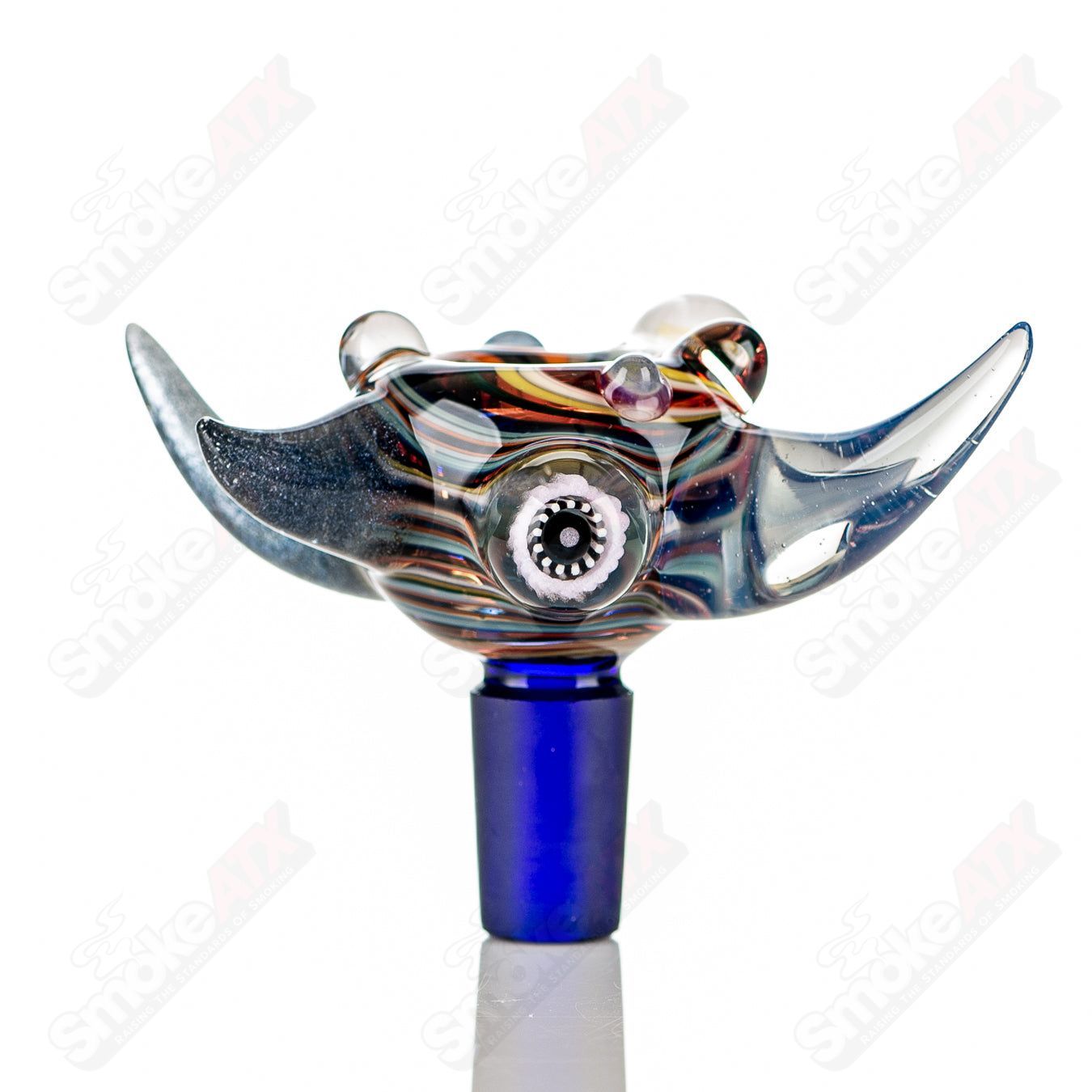 2 14mm Full Color Worked Horn Milli Bowl JMass - Smoke ATX