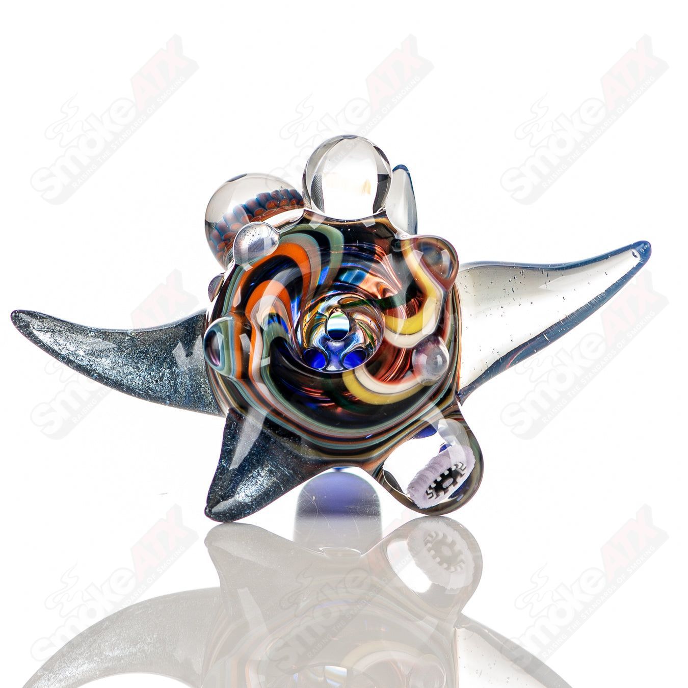 2 14mm Full Color Worked Horn Milli Bowl JMass - Smoke ATX