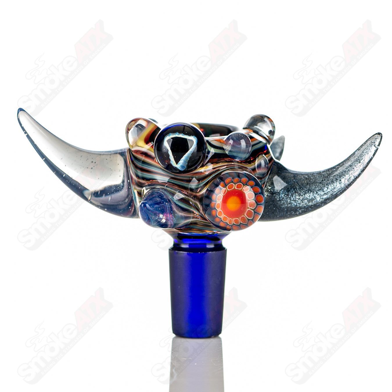 2 14mm Full Color Worked Horn Milli Bowl JMass - Smoke ATX