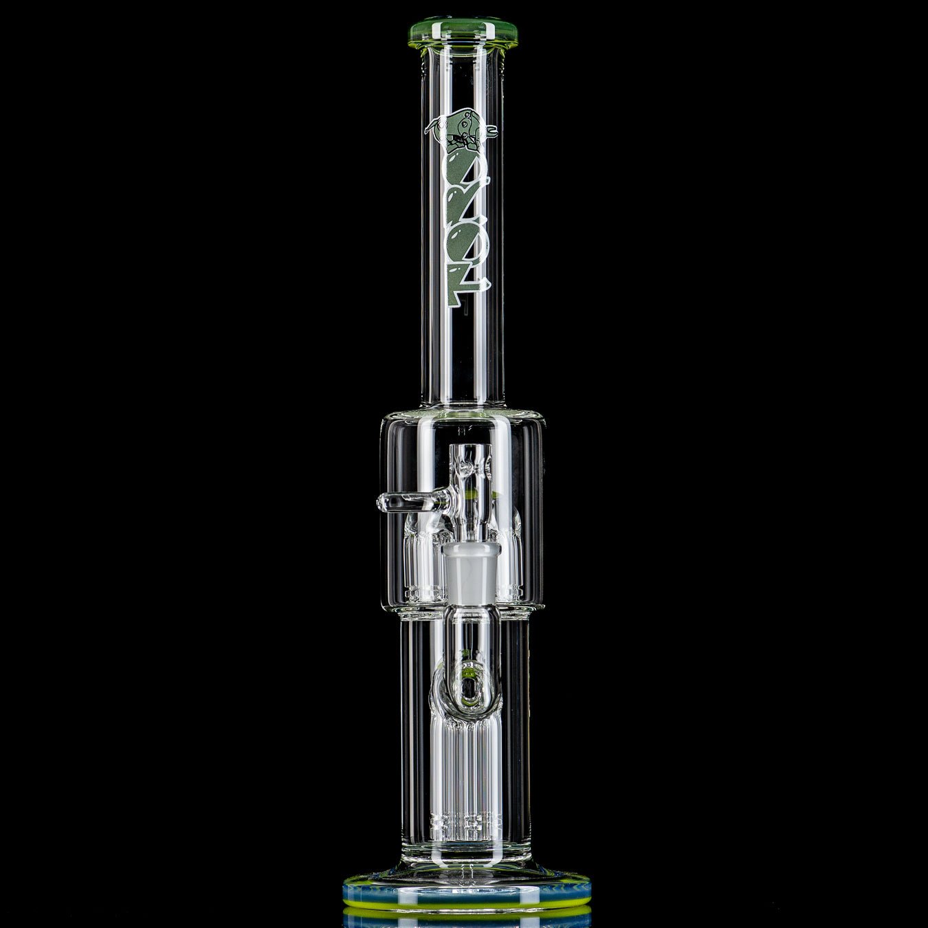 2 14mm Mini 7/13 Arm Perc w/ Colored Caps Toro Glass - Smoke ATX