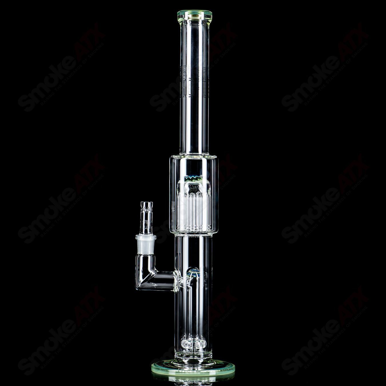 2 18mm Circ to 13 Arm Perc w Reversal Sections by Toro Glass - Smoke ATX