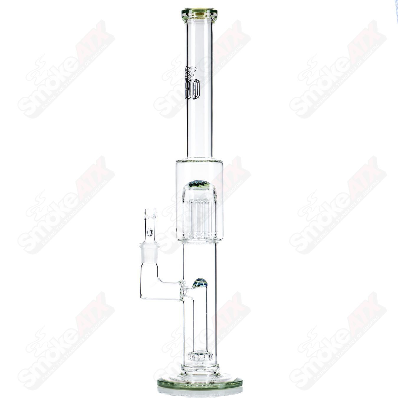 2 18mm Circ to 13 Arm Perc w Reversal Sections by Toro Glass - Smoke ATX