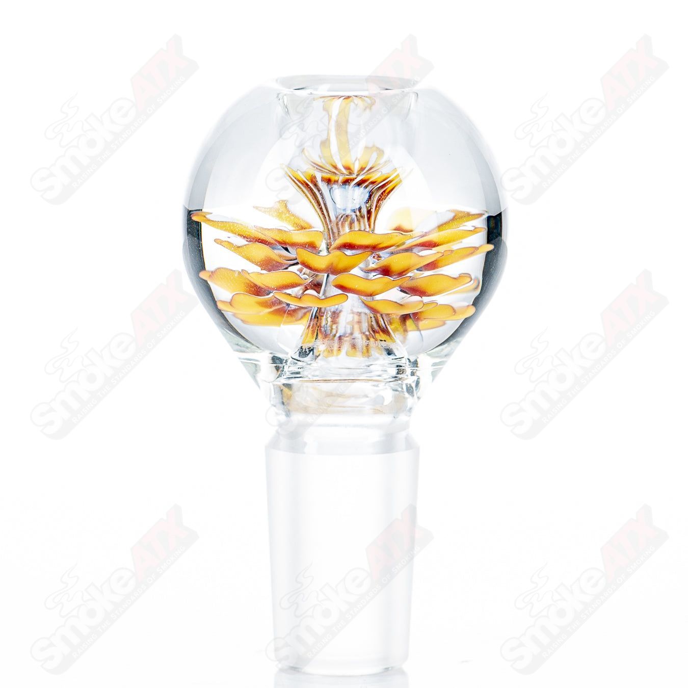 2 18mm Flower Marble Bowl by Swan Glass - Smoke ATX