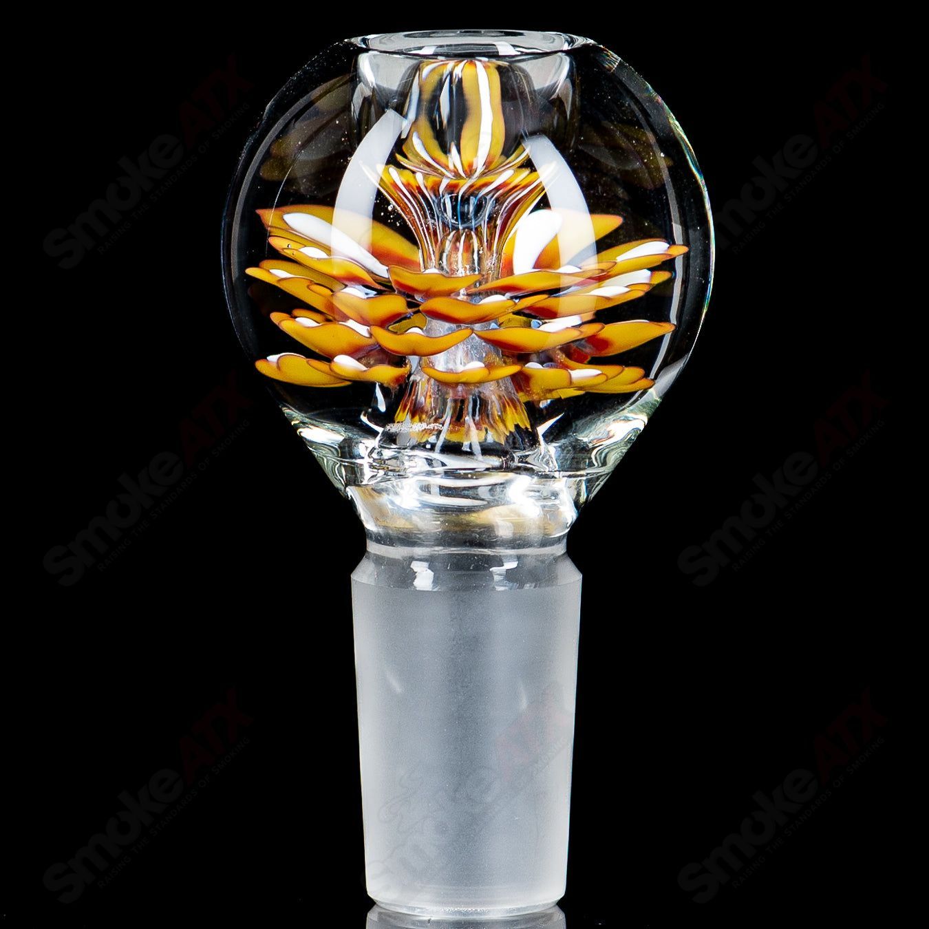 2 18mm Flower Marble Bowl by Swan Glass - Smoke ATX