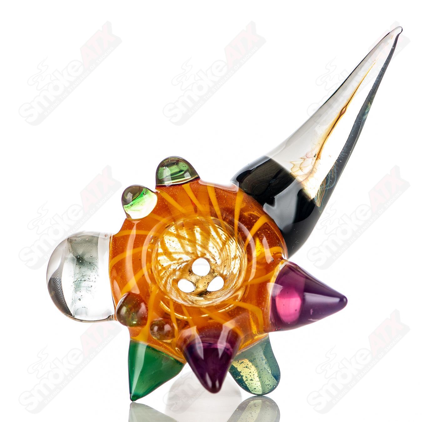 2 19mm Full Color Worked Horn Milli Bowl JMass - Smoke ATX