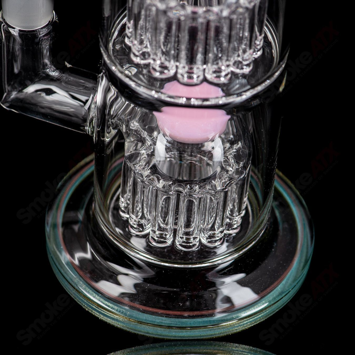 2 Double Micro 13/13 Arm Perc w/ Colored Caps by Toro Glass - Smoke ATX