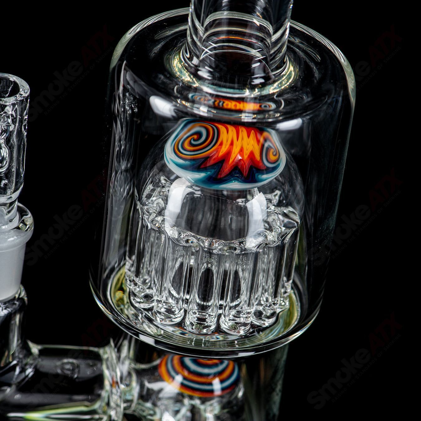 2 Double Micro 7/13 Arm Perc with worked sections by Toro Glass - Smoke ATX