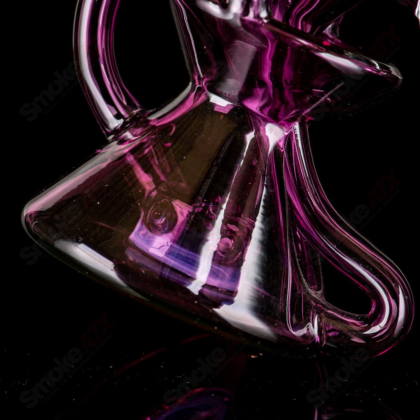 2 Faceted Two & Through Full - Size Recycler w/ Opal by Captn Chronic - Smoke ATX