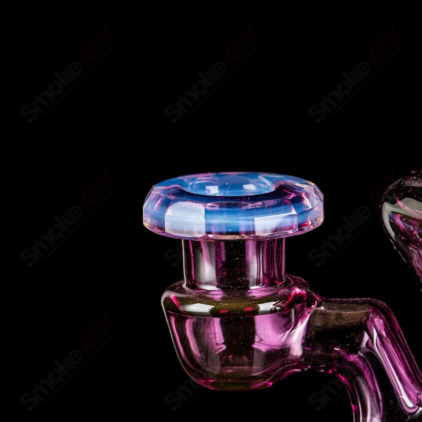 2 Faceted Two & Through Full - Size Recycler w/ Opal by Captn Chronic - Smoke ATX