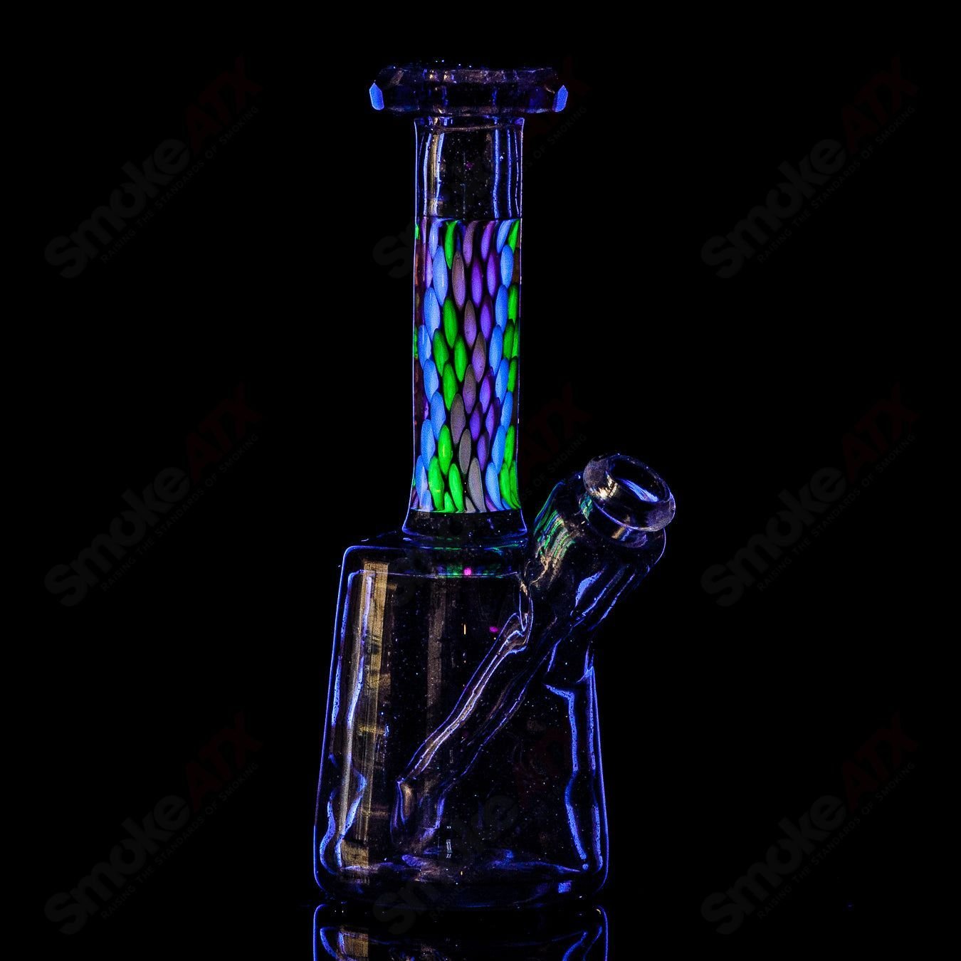 2 Faceted UV/CFL Mini Rig BCM Glass - Smoke ATX