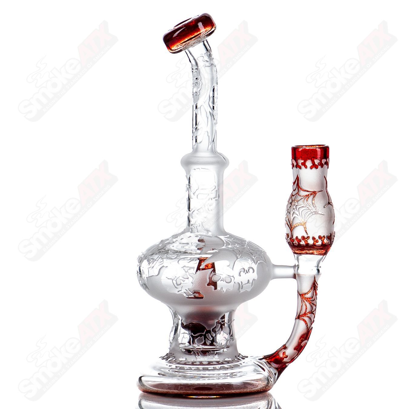 2 Image Blasted Tube by Long Island Glass - Smoke ATX