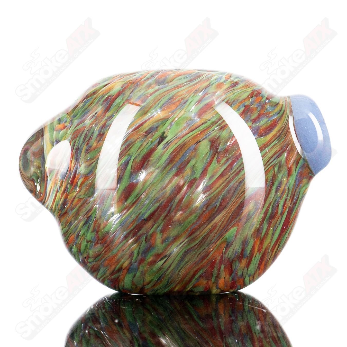 2 Rainbow Grit Reversal Spoon by JMK Glass - Smoke ATX