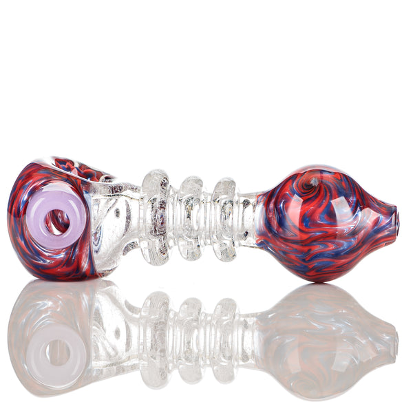 Burple/Red/Transparent Dichro Spoon w/ Triple Maria Signed - JMK Glass - Smoke ATX