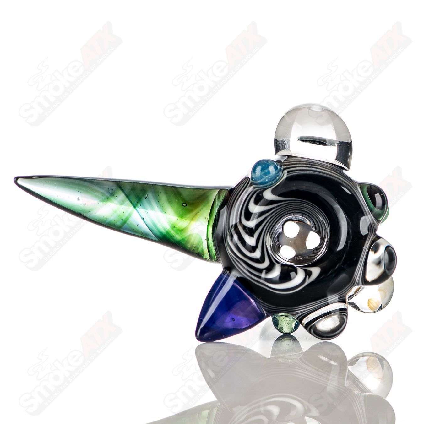 #8 19mm Full Color Worked Horn Milli Bowl JMass - Smoke ATX