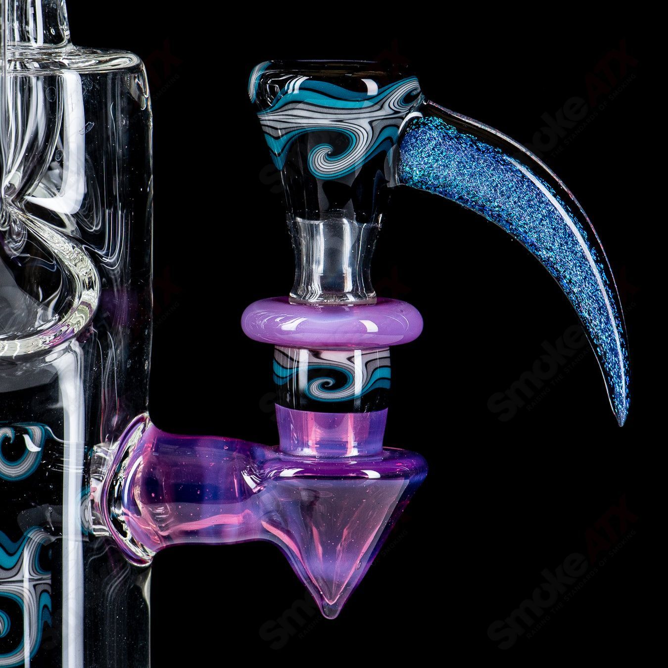 21"  Zyklon Recycler by Mad Rob Glass - Smoke ATX