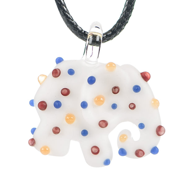 Mini White Animal Cookie Pendant w UV Dots Renee Patula - Smoke ATX