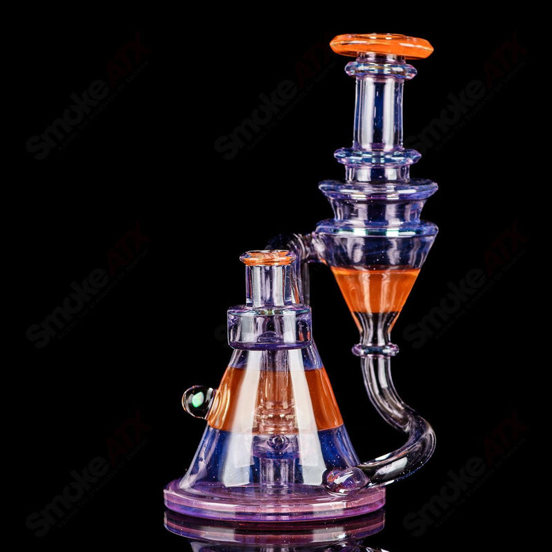10mm V2 Quickdraw Recycler (New Age and Ghost Orange) Cerio Glass - Smoke ATX