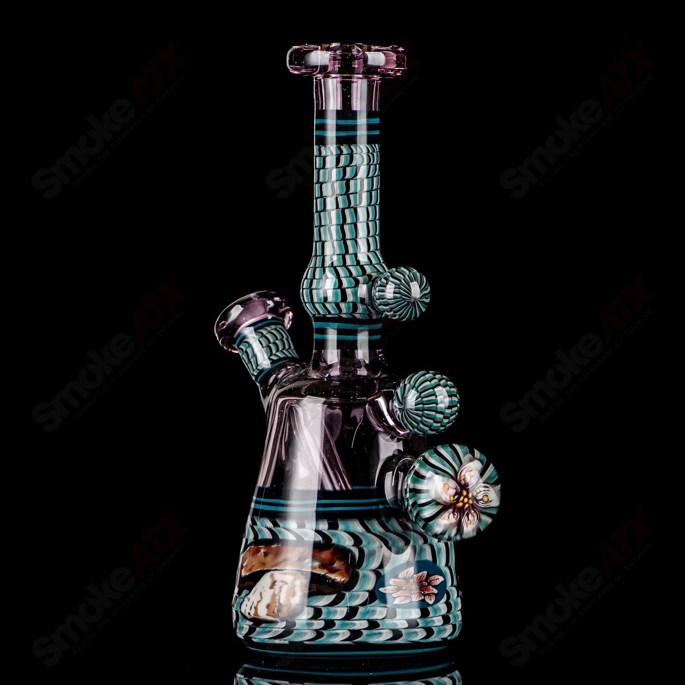 Coiled Latticello Milli Rig Conversion Glass x Boehme #3 - Smoke ATX