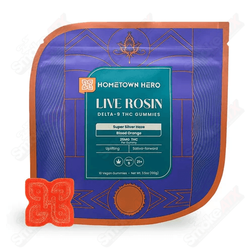 250mg Blood Orange Delta - 9 Live Rosin Gummies Hometown Hero - Smoke ATX